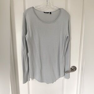 Peach pale blue gray knit top in size L